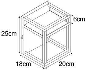 Priemyselná nástenná lampa čierna s poličkou - Cage Rack