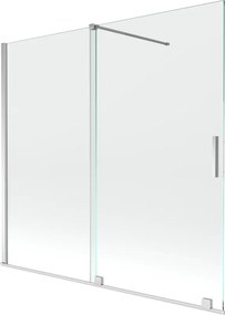 Mexen Velar, 2-krídlová posuvná vaňová zástena 170 x 150 cm, 8mm číre sklo, chrómový profil, 896-170-000-01-01