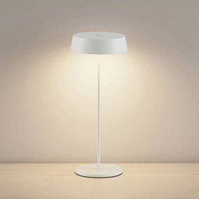 Lucande Tibia stolná LED lampa, USB, biela