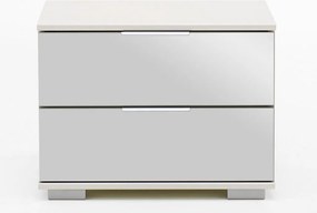 Nočný stolík Easy Plus, biely/zrkadlo