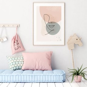 Plagát - Abstrakcia ženskej tváre (A4)