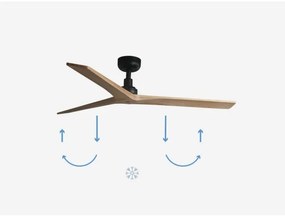 FARO 34283 -Stropný ventilátor KLIM M borovica/čierna pr. 125 cm+dálkové ovládanie