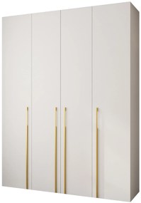 Šatníková skriňa 190 cm Carmela 40-3 (biela + zlatá). Akcia -20%. Vlastná spoľahlivá doprava až k Vám domov. 1126626
