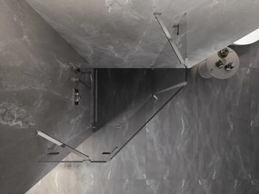 Mexen Lunar, päťuholníkový sprchový kút s ľavým sklonom 90 x 90 cm, 8mm číre sklo, chrómový profil, 831-090L-090P-01-00-L
