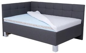 Čalúnená posteľ s úložným priestorom bez matraca MARIA PETITE 120x200 cm sivá