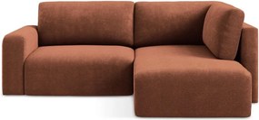 Ženilková rozkladacia/s úložným priestorom rohová pohovka v terakotovej farbe (pravý roh/do L) Kona – Makamii