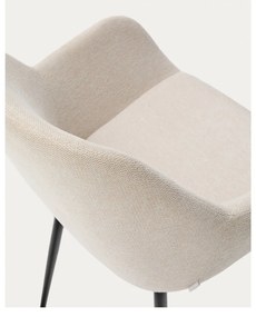 Krémovobiele čalúnené jedálenské kreslo Konna – Kave Home