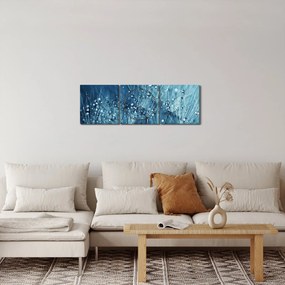 Obraz - Kvapky rosy (s hodinami) (90x30 cm)