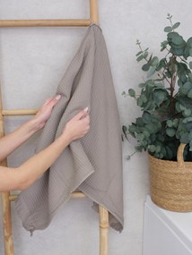 Vaflový uterák 50 × 100 cm ‒ Florencia sivo-hnedá