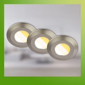 Briloner 7588032-SADA 3xLED kúpeľňové podhľadové svietidlo KLIRA 1xLED/4,9W/230V IP44 chróm