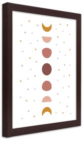 Gario Plagát Moon composition Farba rámu: Hnedá, Veľkosť: 30 x 45 cm