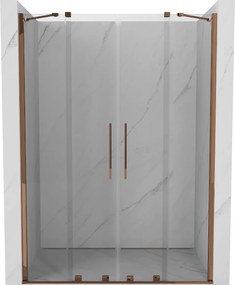 Mexen Velar Duo, posuvné dvere do otvoru 160x200 cm, 8mm číre sklo, ružové zlato, 871-160-000-02-60