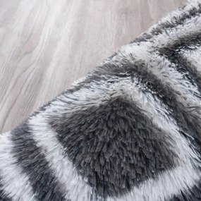 Protišmykový koberec DECOR čierny / biely kruh