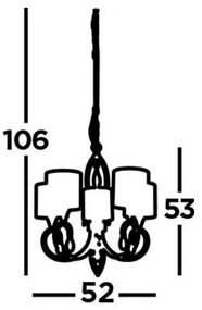 Searchlight 1605-5AB - Luster na reťazi ALBERTO 5xE14/60W/230V