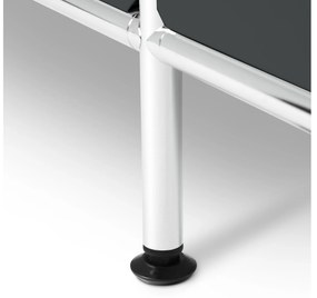 Kovová nízka skrinka »CN3« s výklopnými priehradkami, čierna