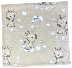 Vulpi Mušelínová zavinovacia plienka 120x120 žirafa