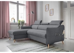 Tmavosivá rozkladacia rohová pohovka (ľavý roh) Sweet Harmony – Miuform