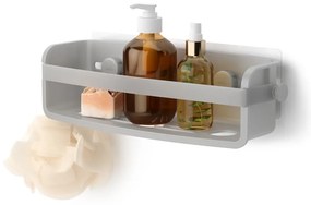 Sivá samodržiaca kúpeľňová polička z recyklovaného plastu Flex Adhesive – Umbra