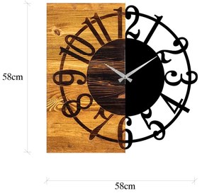 Nástenné hodiny 58x58 cm 1xAA drevo/kov
