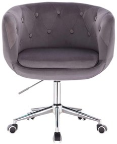 LuxuryForm DESIGN Kreslo MONTANA VELUR na striebornej podstave s kolieskami - šedé
