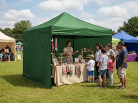 CH Záhradný nožnicový párty stan 3 x 3 m - zelená