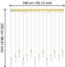 Eglo 390362 - LED Stmievateľný luster na lanku MIRADOR 14xLED/3,3W/230V zlatá