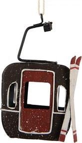 Vianočná ozdoba retro kabínka lanovky - 7*5*12 cm