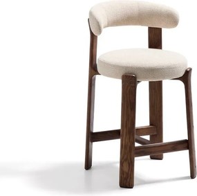 Béžová/v tmavo prírodnej farbe barová stolička z jaseňového dreva (výška sedadla 65 cm) Granite – Kave Home