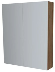 Mereo, Mereo Kúpeľňová zrkadlová skrinka 60 cm, galerka, 2 x dvierka, Multidecor, Orech Pacifik tabákový, MER-CN798G62OPT2