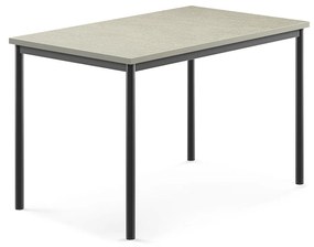 Stôl SONITUS, 1200x800x760 mm, linoleum - svetlošedá, antracit