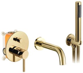 Vaňová podomietková batéria MAXMAX Rea LUNGO so sprchou - svetlo zlatá