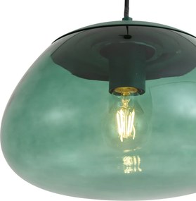 Retro zelená závesná lampa so zeleným sklom - Giselle