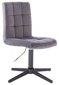 LuxuryForm DESIGN Stolička TOLEDO VELUR na čiernom kríži - tmavosivá