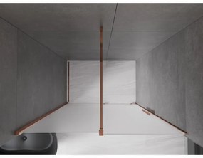 Mexen Velar, posuvné sprchové dvere do otvoru 160 cm, 8mm sklo námraza, ružové zlato, 871-160-000-31-60