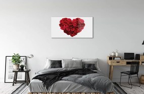 Obraz na skle Srdce z ruží 125x50 cm