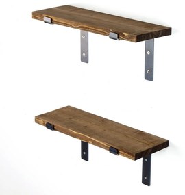 Sada 2 nástenných políc Nelys I čierna/orech