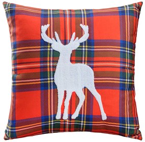 VIANOČNÁ DEKORAČNÁ OBLIEČKA NA VANKÚŠ REINDEER 45X45 CM VZOROVANÁ