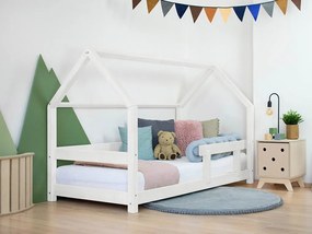 Domčeková posteľ TERY 90x200 cm + regál KTERY v bielej farbe