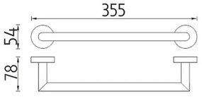 NIMCO UN 13035A-26 - Nástenný vešiak na uteráky UNIX 36 cm lesklý chróm