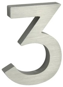 Domové číslo "3", RN.100LV, brúsené, strieborná