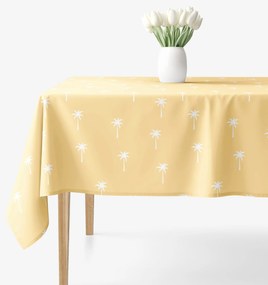 Goldea hranatý obrus 100% bavlnené plátno - palmy na žltej 100 x 140 cm