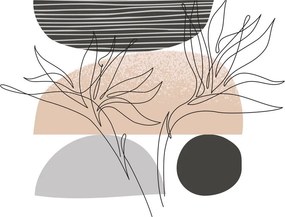 Obraz - Line art kvety N⁰2 (120x50 cm)