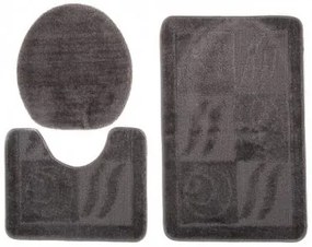Sada kúpeľňových koberčekov MONO 1107 tmavosivý 6203 3PC BANAN