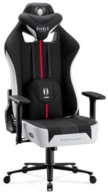 Látkové herné kreslo Diablo X-Player 2.0 King Size, bielo-čierne