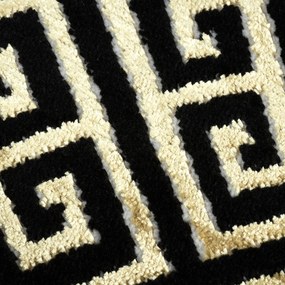 Dywany Łuszczów, Kusový koberec Allure 1968 black/gold kruh, 200x200 (priemer) kruh, čierna, kancelária