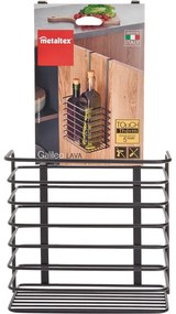 Čierna kovová závesná kuchynská polica Metaltex Galileo Lava Tall