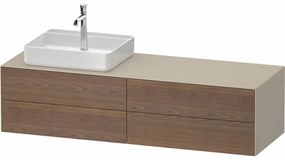 DURAVIT White Tulip závesná skrinka pod umývadlo na dosku (umývadlo vľavo), 4 zásuvky, 1600 x 550 x 408 mm, americký orech masív/taupe matná, WT4867L77600000