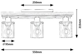 Rabalux 71083 - Prisadený luster NIYLAH 3xE27/230V