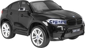 Ramiz BMW X6M XXL pre 2 deti Lakované čierne SUV + diaľkové ovládanie + ekokoža