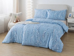 XPOSE® Bavlnené obliečky BAHNIATKA na dve postele - modré